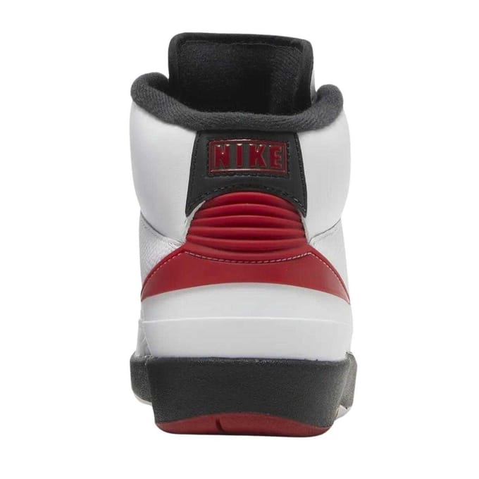 Nike Heren Air Jordan 2 Retro Leren Trainers (Wit, Rood)