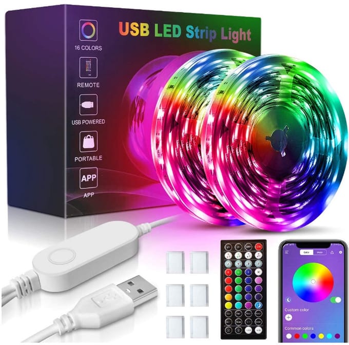 LED-lichtstrip 7 kleuren met Bluetooth app-bediening