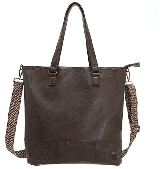 Donker camel/browny schoudertas / shopper Clever - OLT17236