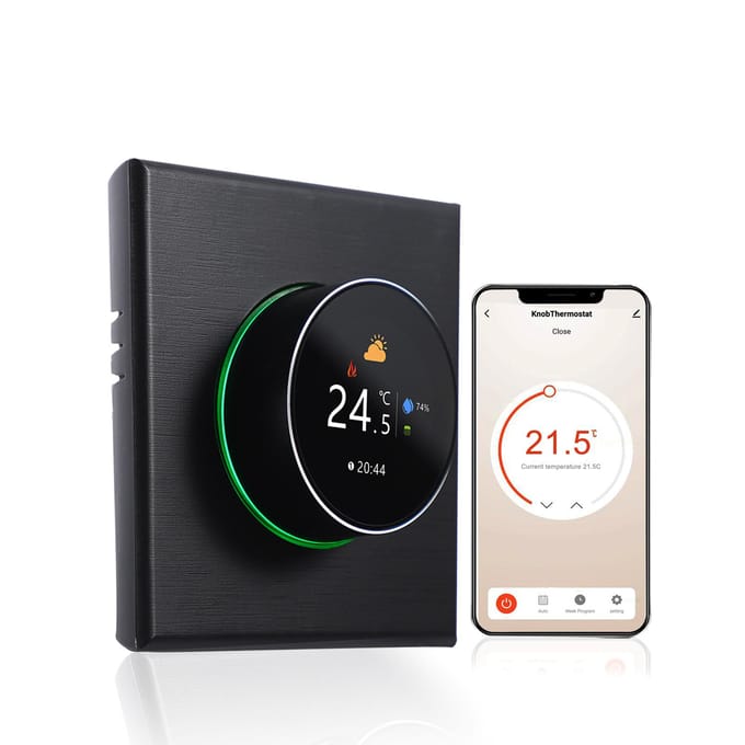 WiFi slimme thermostaat temperatuurregelaar wekelijkse programmeerbare knopbediening / mobiele APP / stem Water Heating zwart