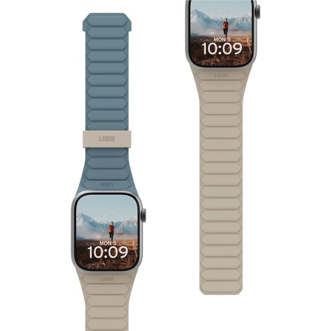UAG Pathfinder Omkeerbaar siliconenbandje voor de Apple Watch | 44/45/46/49 mm - Dune/Cloud Blue