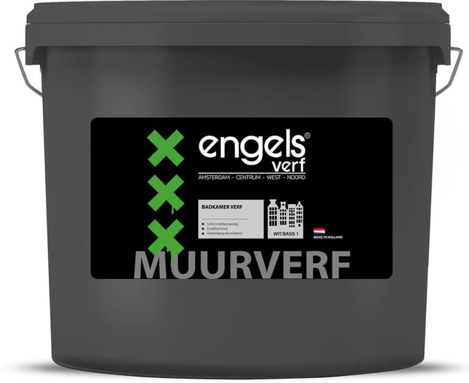 Engels Verf - Muurverf voor Badkamer - Schimmelbestendig en Waterbasis - Mat Wit - 5 Liter