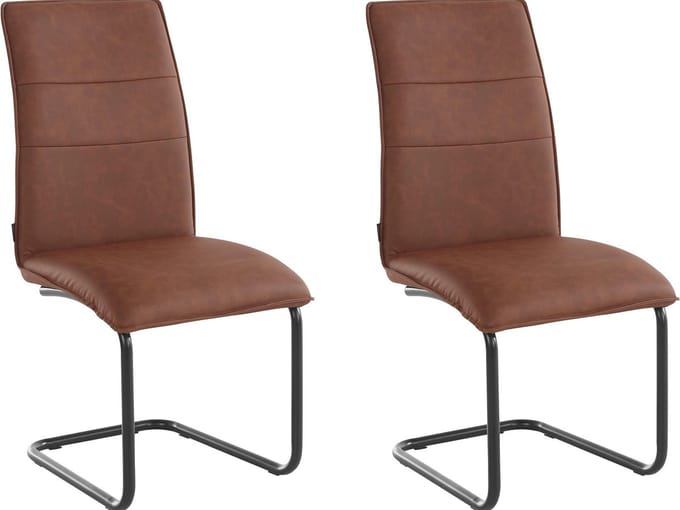 Mitzi-Eetkamerstoel - Set van 2 - Cognac PU