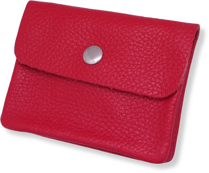 Bijoutheek Portemonnee Leer Italiaans Tomato Red