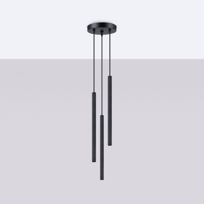 Sollux Lighting Hanglamp Arche - G9 - zwart - staal - 120x20x20cm