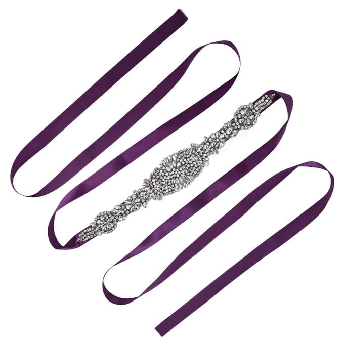 Strass Bruidsjurk Riem Elegante Tailleband Kledingaccessoires voor Bruid BruidsmeisjePaars paars