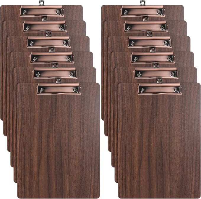 Houten Klembord A4 - Set van 12 Stuks met Metalen Klem