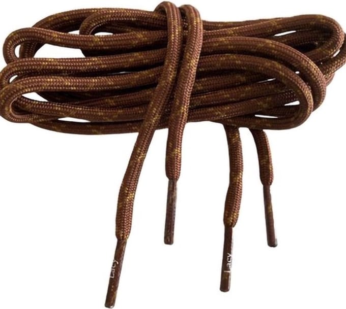 Schoenveter-rond Bruin/Licht-Bruin - Rond- 150 cm Lang x 4 mm Breed