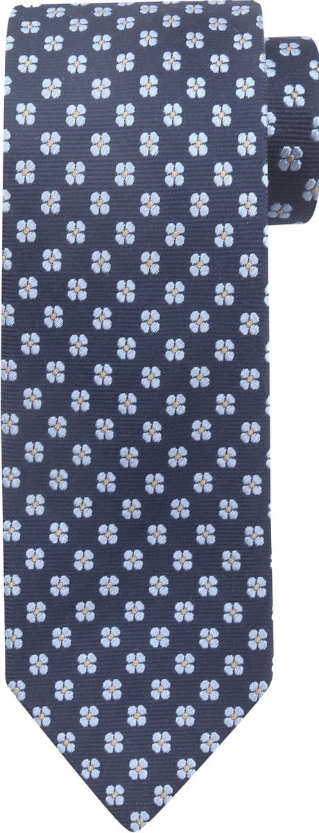 Suitable Stropdas Zijde Bloem Donkerblauw (navy) - Bloem - Heren das