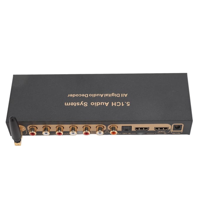 Décodeur audio 5.1 canaux 192 kHz 24 bits HD Interface multimédia 4K ARC Fibre optique coaxiale analogique US Plug