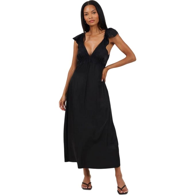 Brave Soul Dames/Dames Regular Maxi Dress (Zwart)