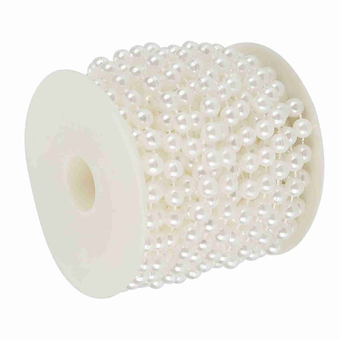 10m/rol Slijpende Parel Draad Kralen Slinger String DIY Bruiloftsdecoratie 8mm(wit) wit