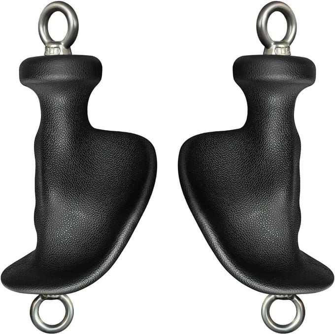 Triceps Touw - Kabel Machine Bevestiging - Bovenlichaam Trainen - Antislip Grip - 500 Gram - Zwart