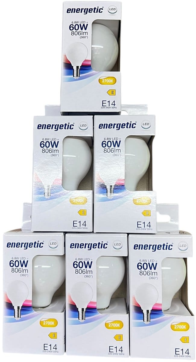 Energetic - LED lamp - Mat - 60W - 806LM - E14 - 6 stuks