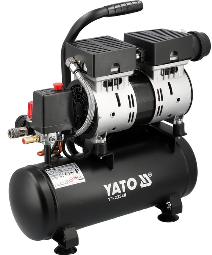 Yato YT-23340 Compacte Compressor - Geluidsarm ( 81 Db ) - 6 liter Tank