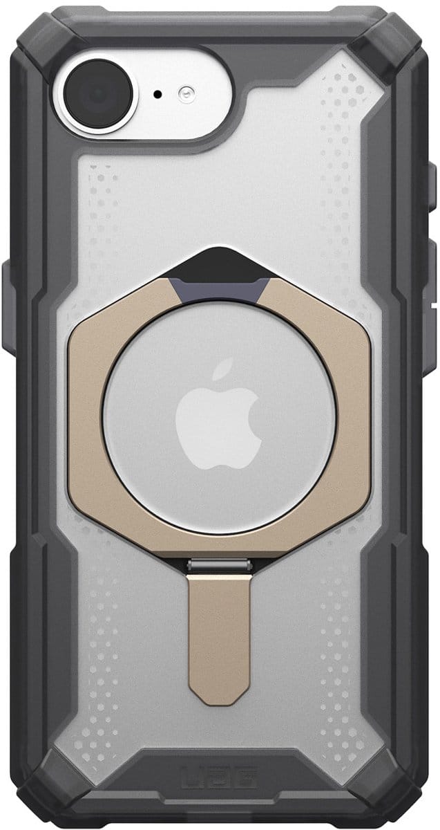 Urban Armor Gear Plasma XTE Outdoor telefoonhoes Apple iPhone 17e, iPhone 16e Transparant, Titaan Inductieve lading, MagSafe compatible, Met standfunctie,
