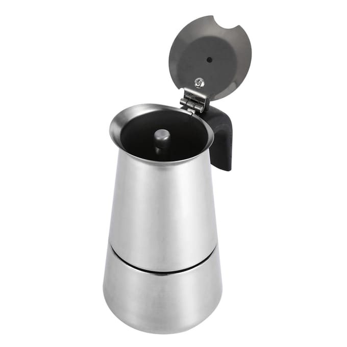 RVS Percolator Moka Pot Koffiezetapparaat Fornuis Thuis Kantoor Gebruik (100ml) gray
