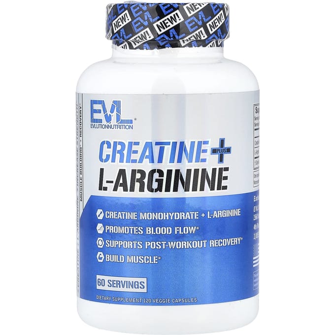 EVLution Nutrition, Creatine Plus L-Arginine, 120 Veggie Capsules