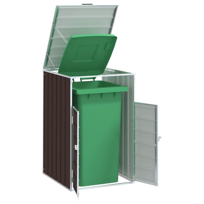 vidaXL - Containerberging - voor - 1 - container - 72x81x115 - cm - staal - bruin