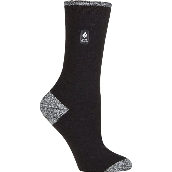 Heat Holders Dames Ultra Lite thermo geklede sokken - Zwart / Wit (Oia)