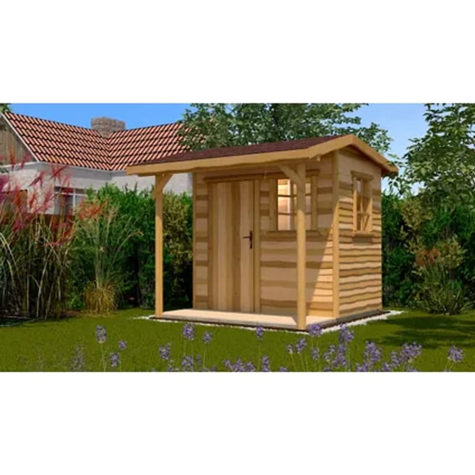 Weka Tuinhuis Met Overkapping 820 Gr2 300x350cm