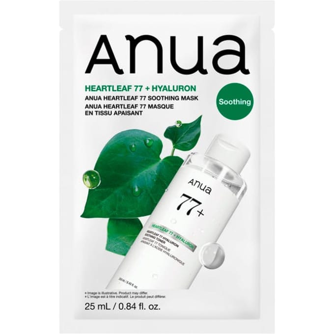 Anua Heartleaf 77% Verzachtend Sheet Mask Kalmerend & Hydraterend 25ml x 10 Stuks white
