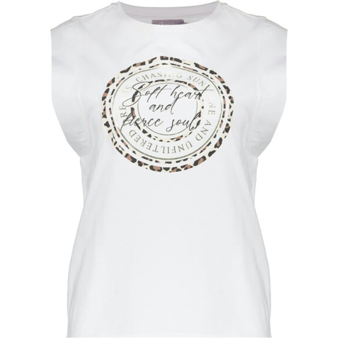Geisha t-shirt soft heart 62383-41 10 off-white/bla