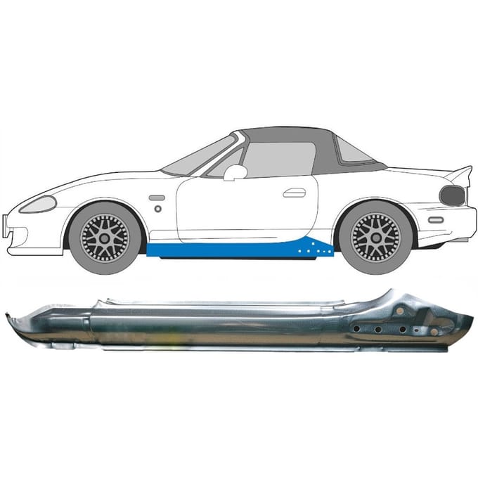 Volledige dorpel voor Mazda MX-5 1998-2005 / Links