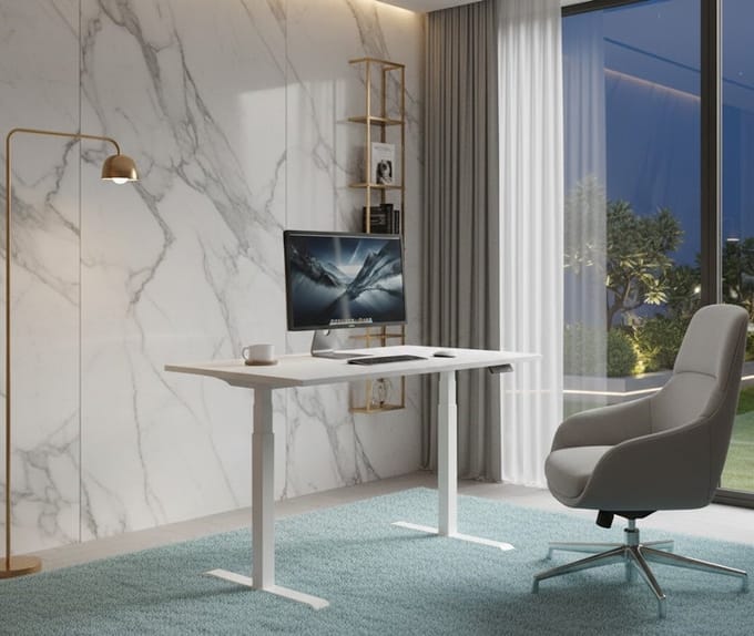 Ergonomisch Elektrisch Zit-Sta Bureau 120x75 cm – Hoogte Verstelbaar – Modern Wit – Stevig Stalen Frame – Casa Serena – Casa Dorada