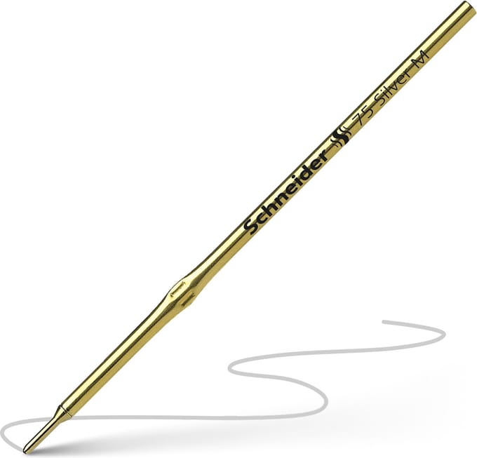 Schneider balpenvulling 75 - penpunt M - zilver - S-7519