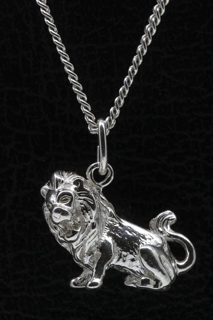 Zilveren Sterrenbeeld Leeuw ketting hanger - groot
