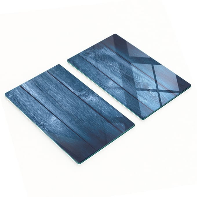 Keukenplanken van gehard glas met afbeeldingen, blauw, 2x30x52 cm