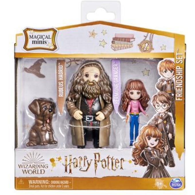Harry Potter Magical Minis - Hermelien Griffel en Hagrid - 7,5cm