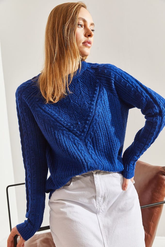 Patroon Dikke Crewneck Trui