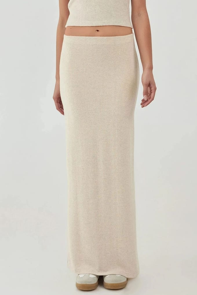 Elastische Taille Zachte Textuurrrok met Split