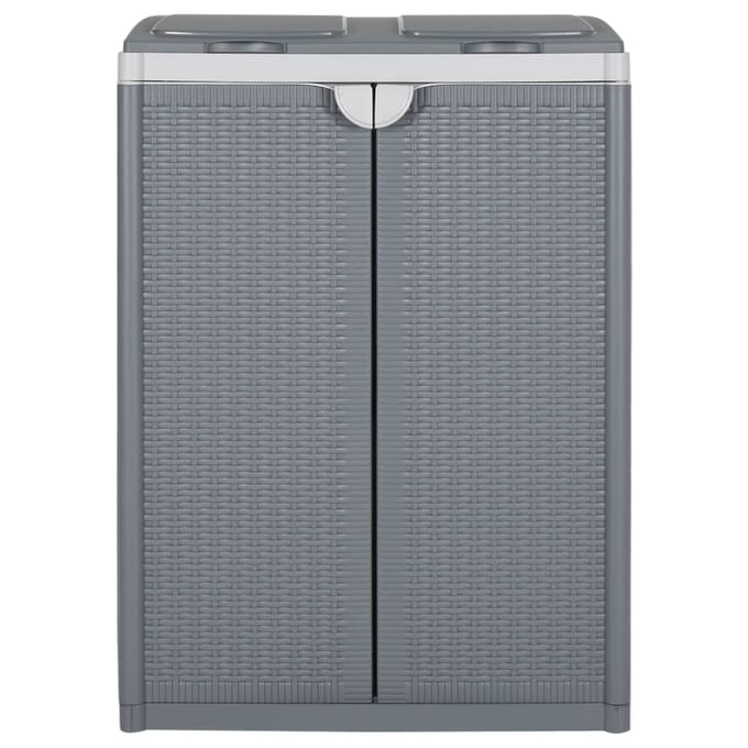 vidaXL - Vuilnisbak - met - 2 - deuren - 65x45x88 - cm - PP - grijs
