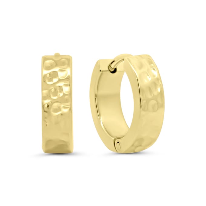 8CE-70645 – CO88 Collection – Gehamerde Oorringen 10mm – Goudkleurig