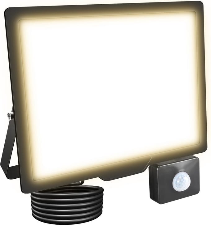 75W LED Spotlicht met Bewegingssensor - 7500 Lumen Buitenspot voor Tuin, Garage en Terras