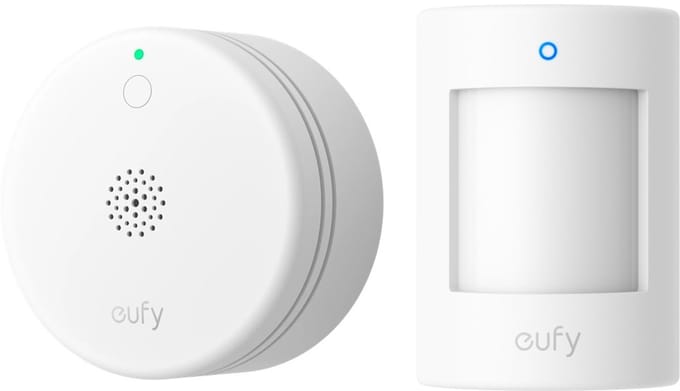 eufy Motion Sensor E20 + eufy Smoke Sensor E10 eufy Smoke Sensor E10, Accurate Fire Alerts, Ultra-Compact 70mm Design, Extended 5-Year Battery Life, Long Communication Range, Currently compatible with Homebase 3 and Homebase Pro