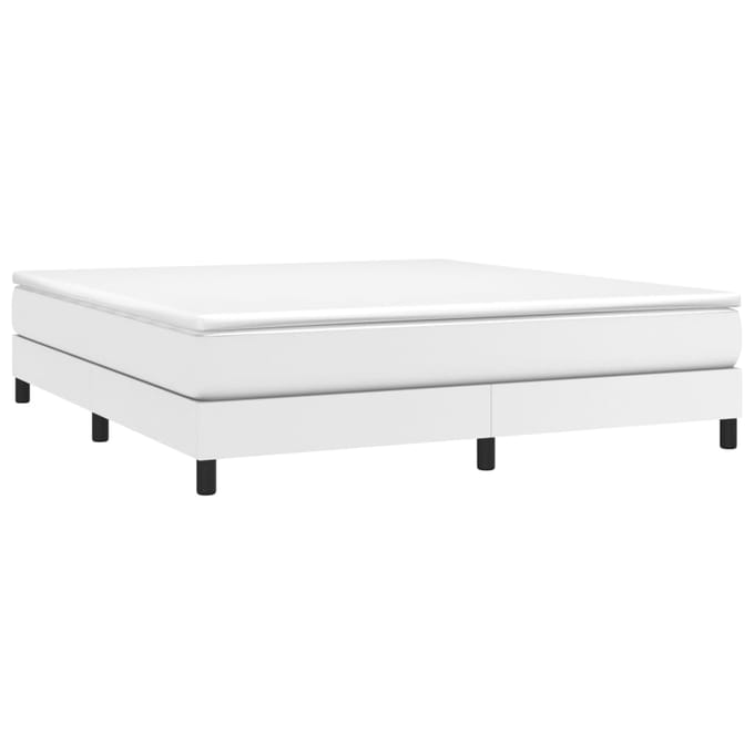 vidaXL - Boxspring - met - matras - kunstleer - wit - 160x200 - cm