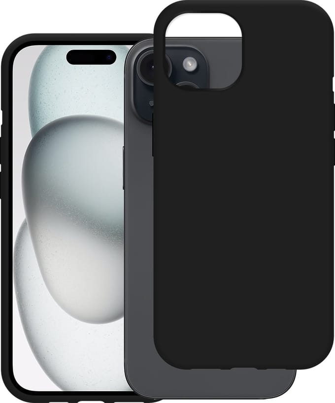 Cazy hoesje geschikt voor iPhone 15 Hoesje Siliconen - Flexibele Case - Zwart