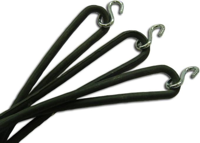 10 stuks - Spanrubbers -  Carresorierubbers - met S-haak 20 cm