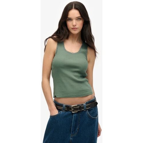 Dames tanktop met kanten rand Superdry Vintage