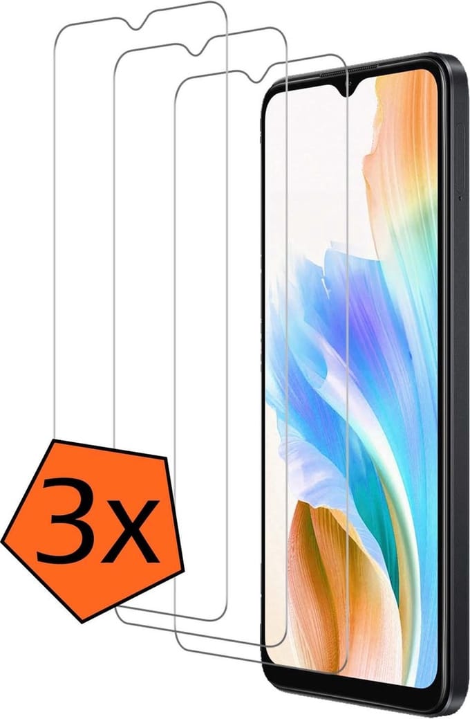 Screenprotector - 3 Stuks - Geschikt voor OPPO A18 - Extra Sterk - Gehard Glas - Beschermglas - Tempered Glass - Screen Protector
