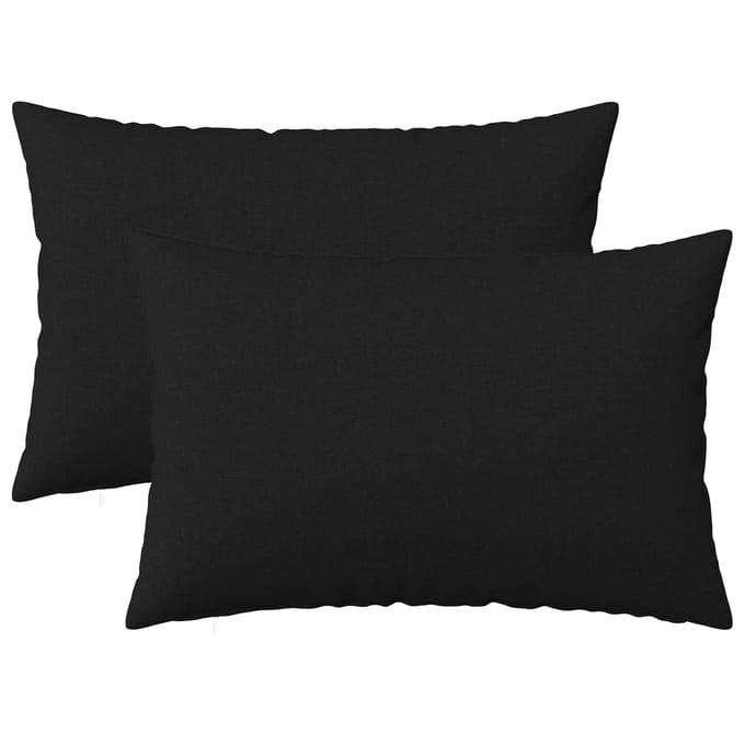 vidaXL - Kussensloop - 2 - st - HEERLEN - Zwart - 30 - x - 50 - cm - Stof