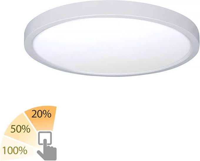 Highlight - Plafondlamp Piatto Ø 23,5 cm 3 step DIM wit