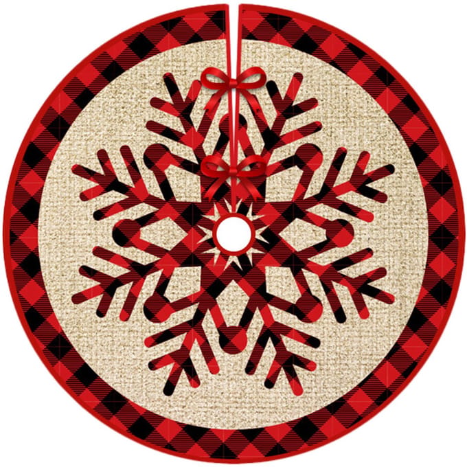 Meble odNowa - Vloerkleed - Rood - Sneeuwvlokmotief - 90 cm