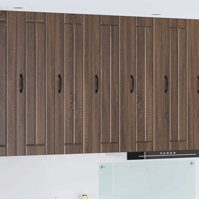 vidaXL - Wandkast - LUCCA - Bruin - eiken - 30 - x - 31 - x - 100 - cm - Bewerkt - hout