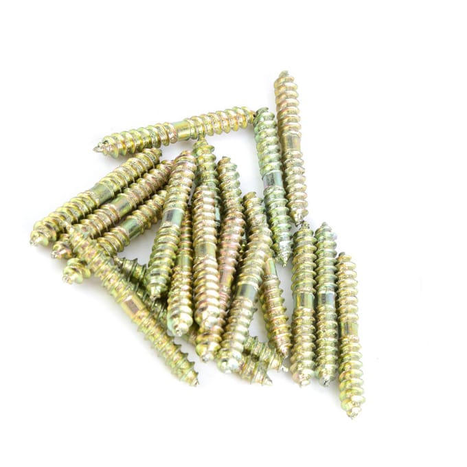 20 pièces 5*40mm Vis cheville Connecteur de meuble menuiserie Vis à double extrémité