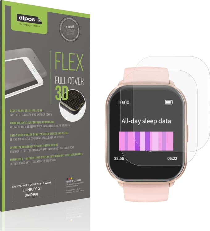 dipos FLEX – 2x Matte Screenprotector geschikt voor EUNICECG 3KID99J | Volledige Schermbescherming | Case-Friendly